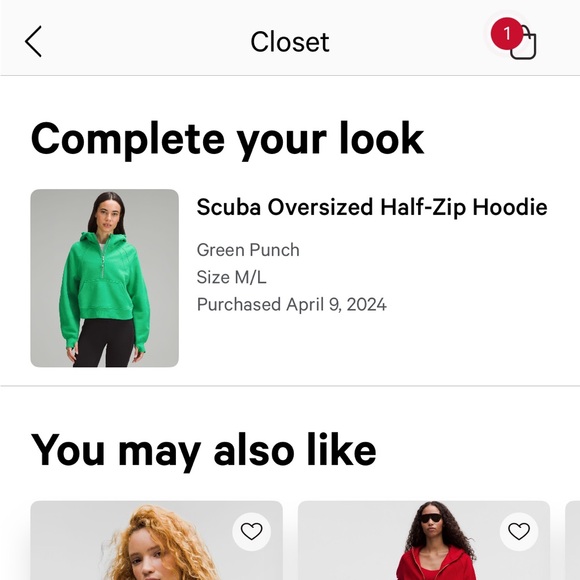 Lululemon Scuba Half Zip (green punch) - Picture 6 of 7